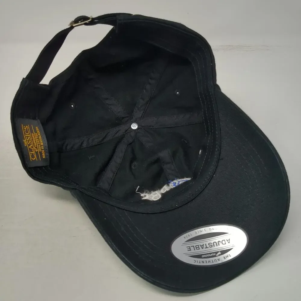 Yupoong Baseball Cap Black One Size NH PBS Logo Hat Adjustable Slideback Pin